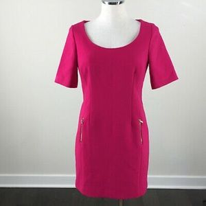 Fully lined Ann Taylor bright pink shift dress